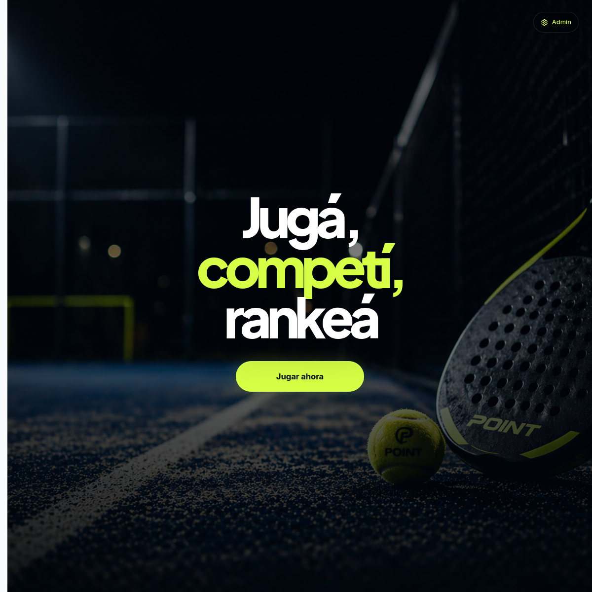 PadelPoint live product screenshot