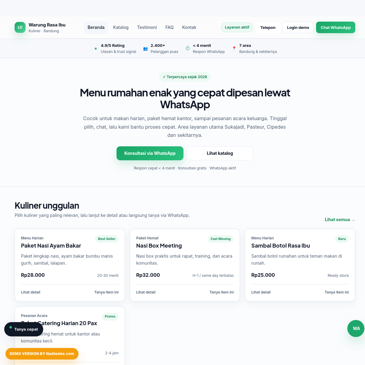 Preview UMKM WA Funnel