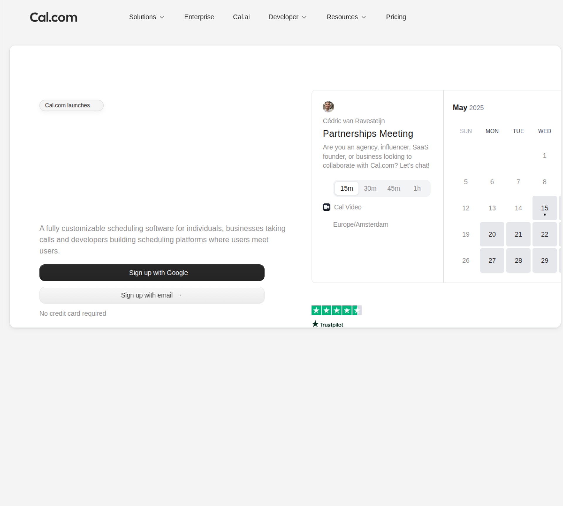 Cal.com homepage
