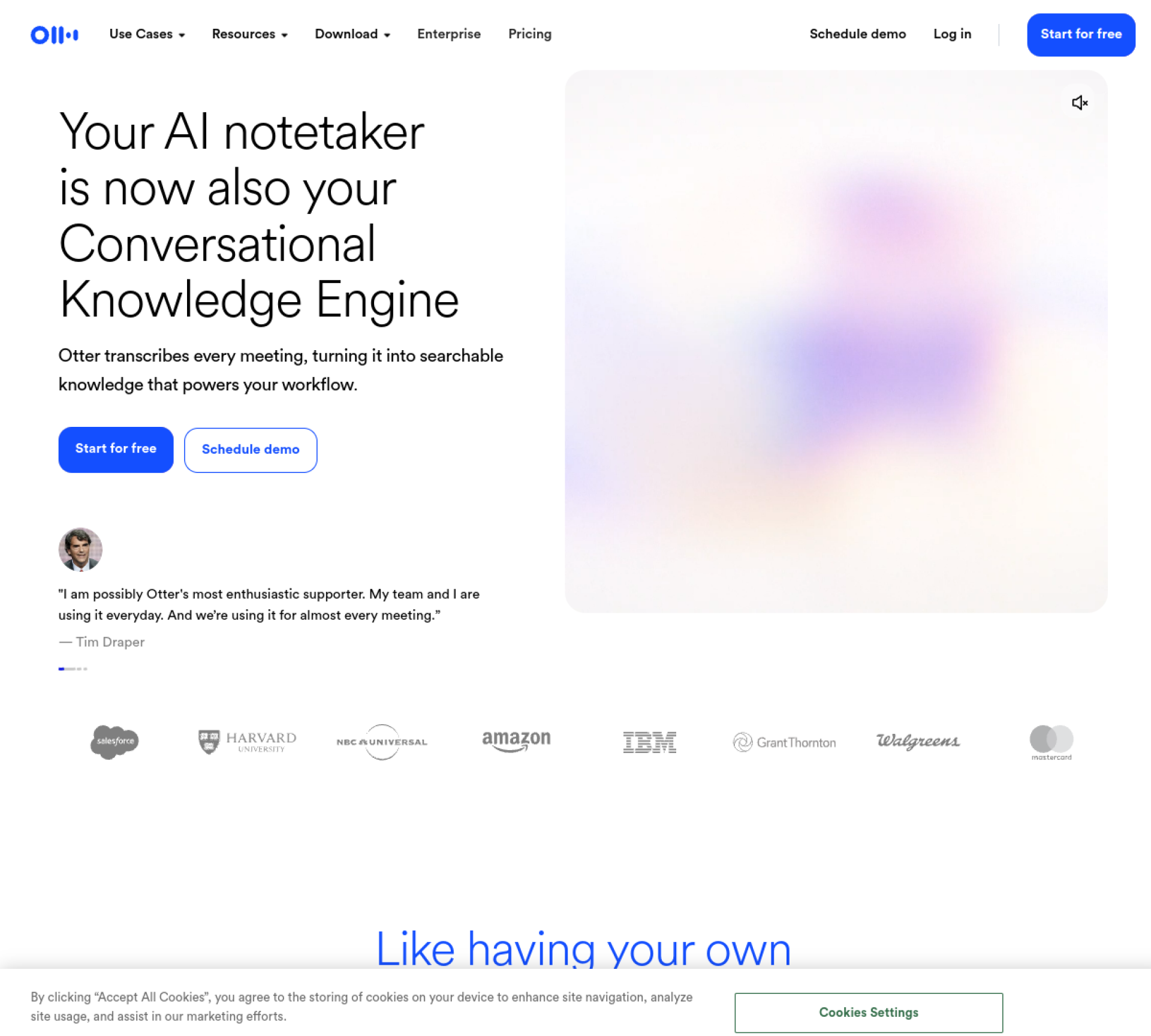 Otter.ai homepage