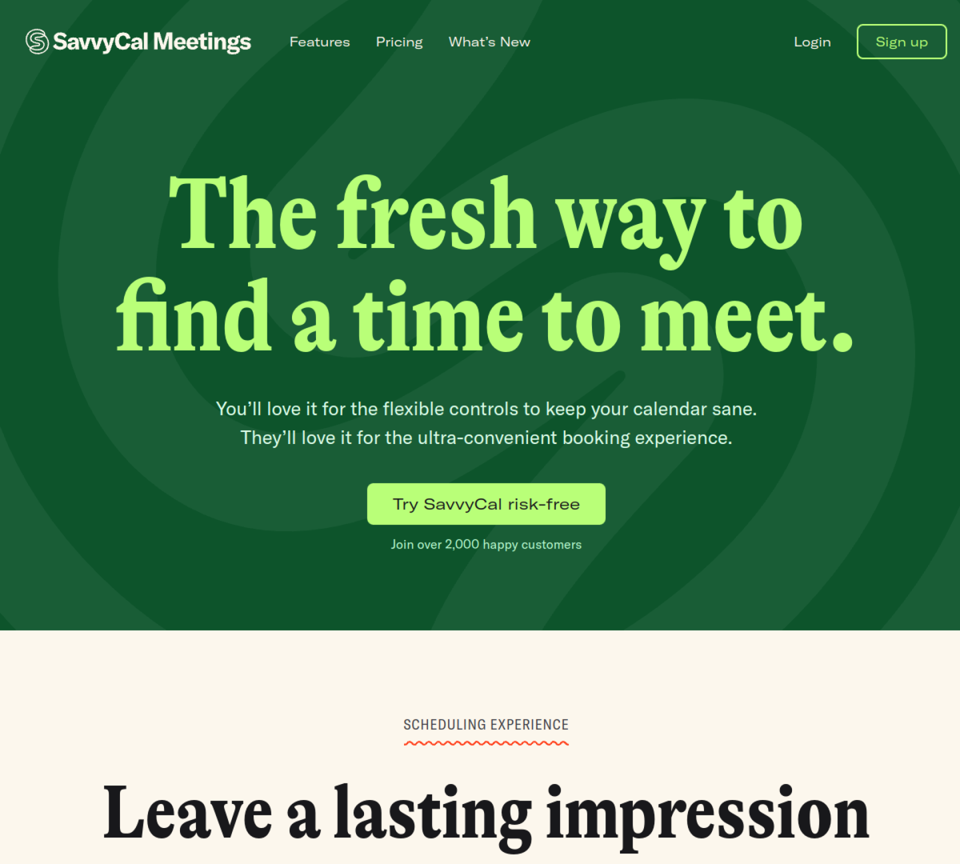 SavvyCal homepage