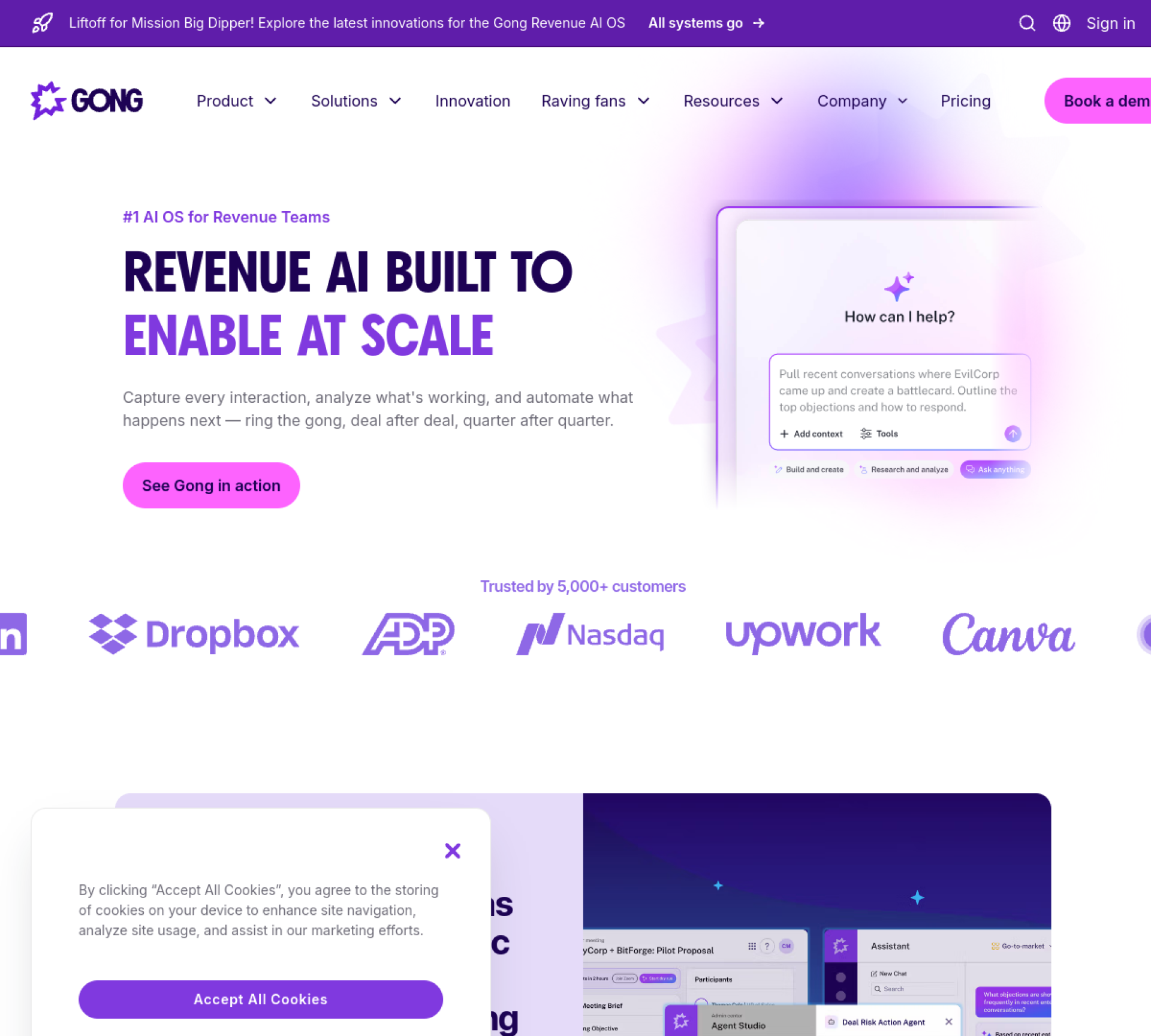 Gong homepage