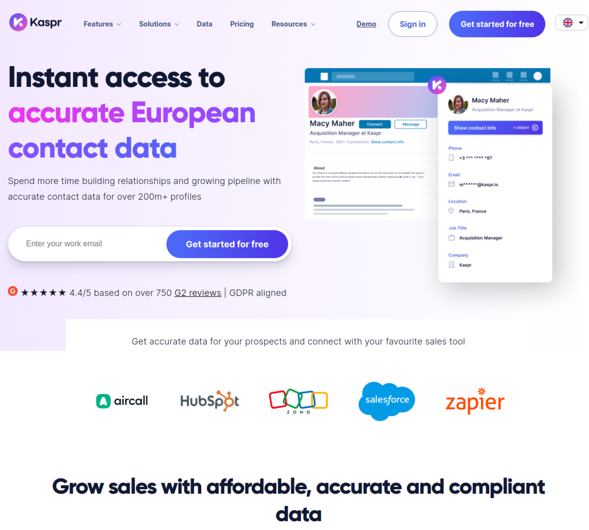Kaspr homepage