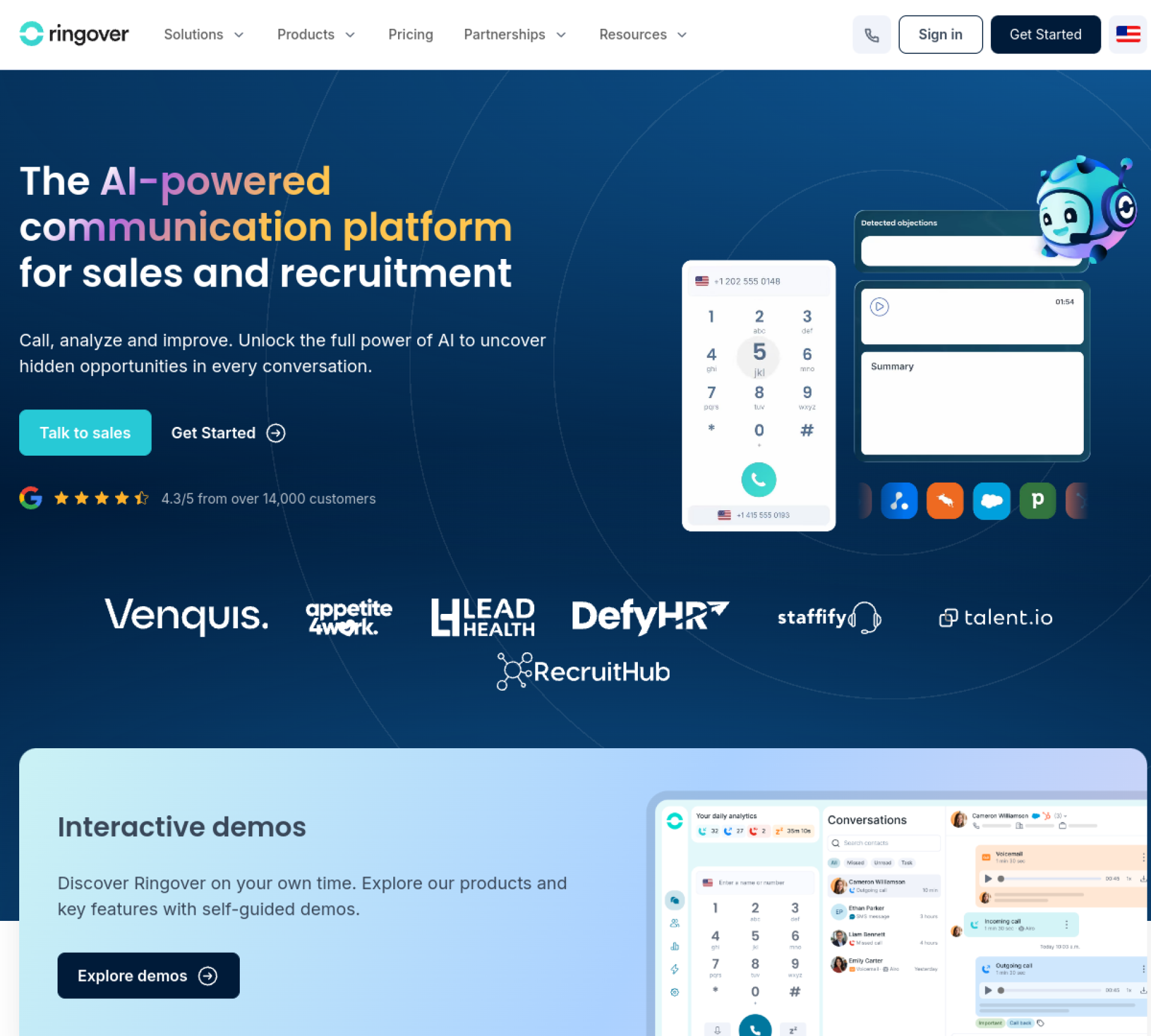 Ringover homepage