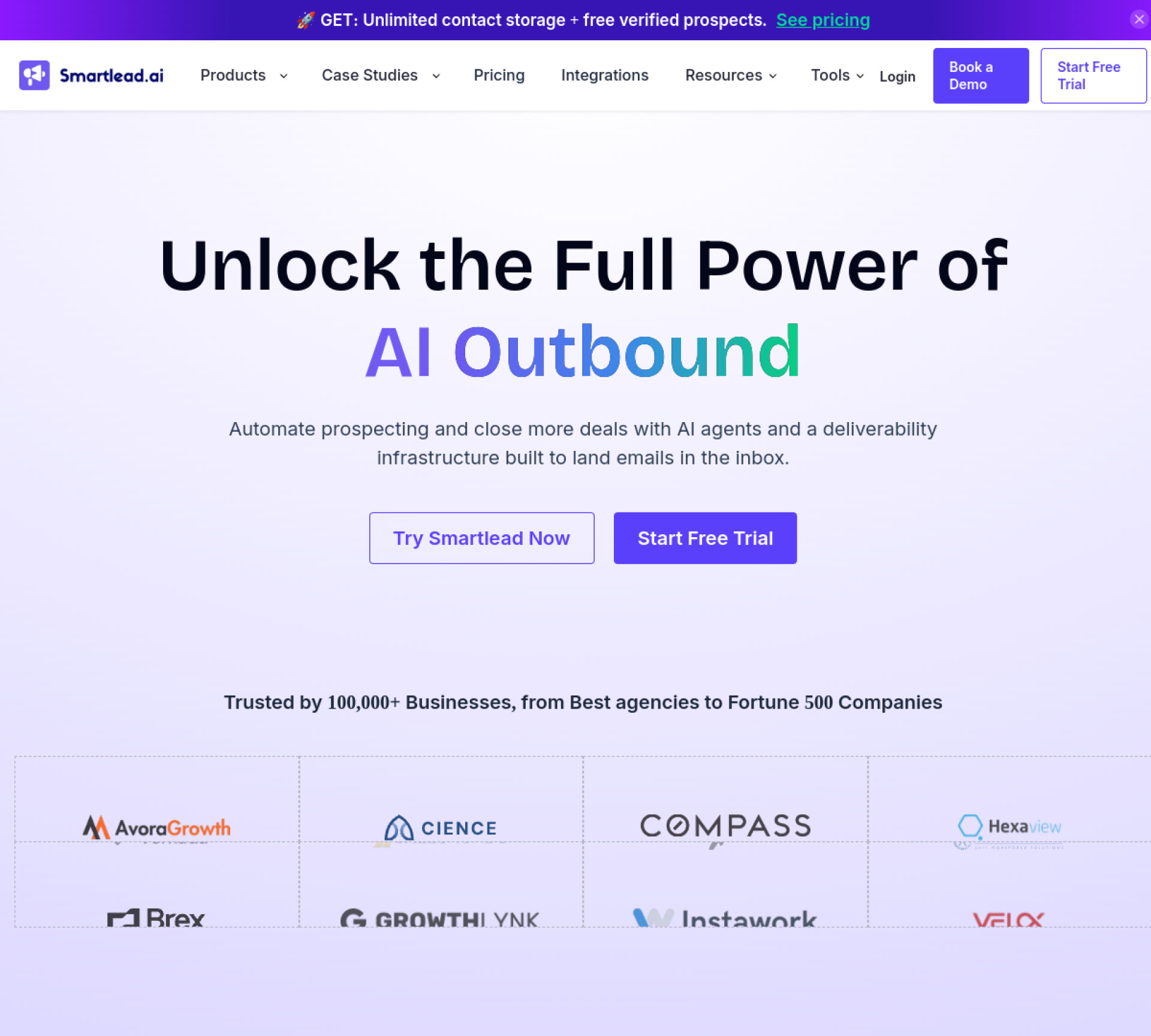 Smartlead homepage