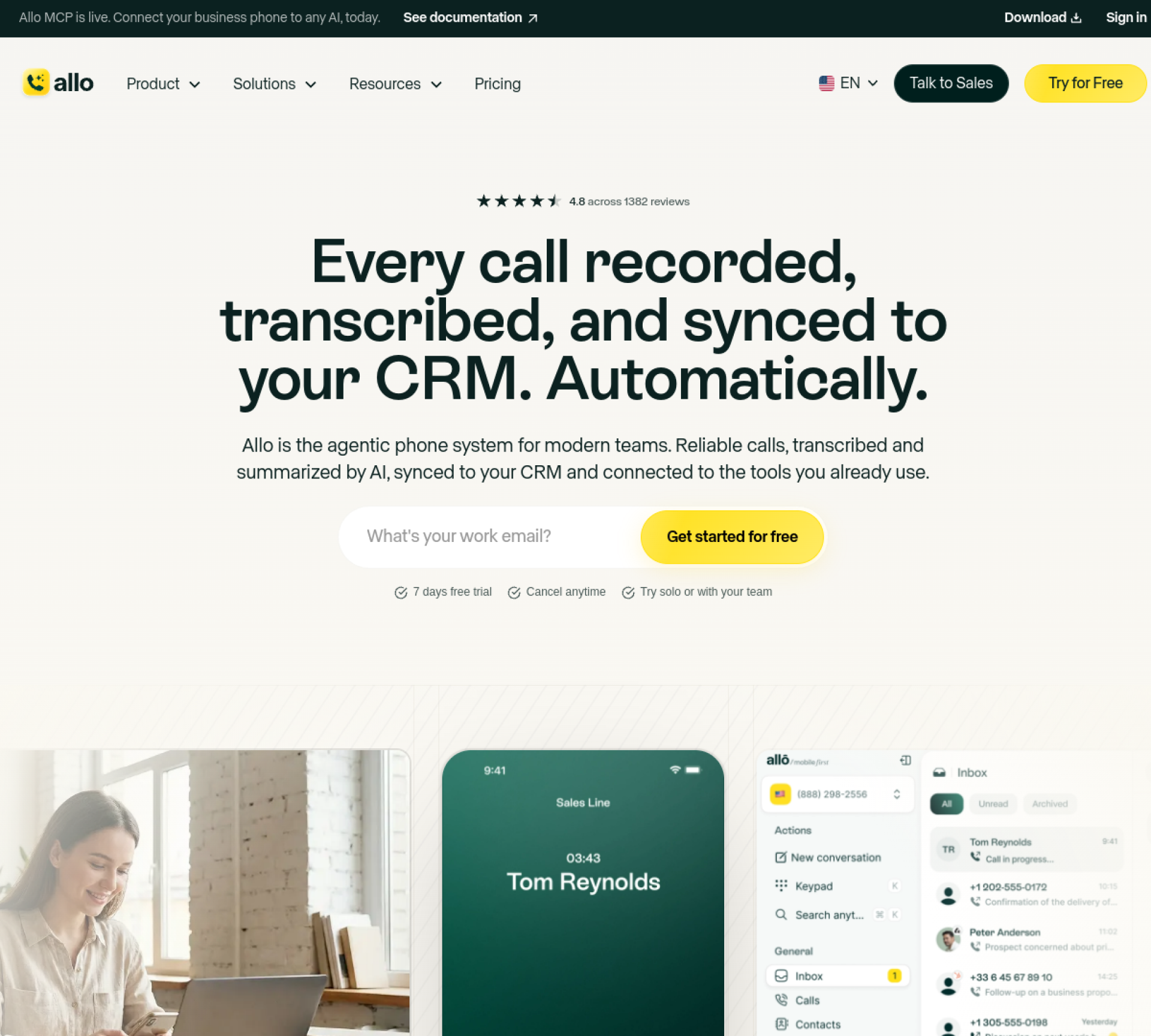 Allo homepage