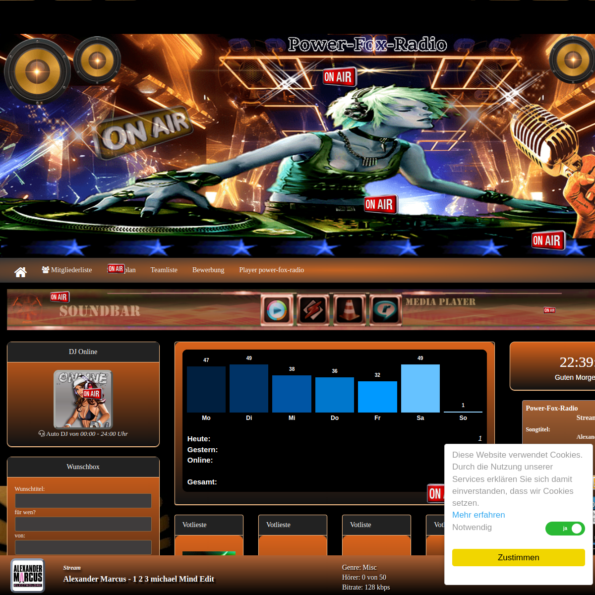 Screenshot der Website