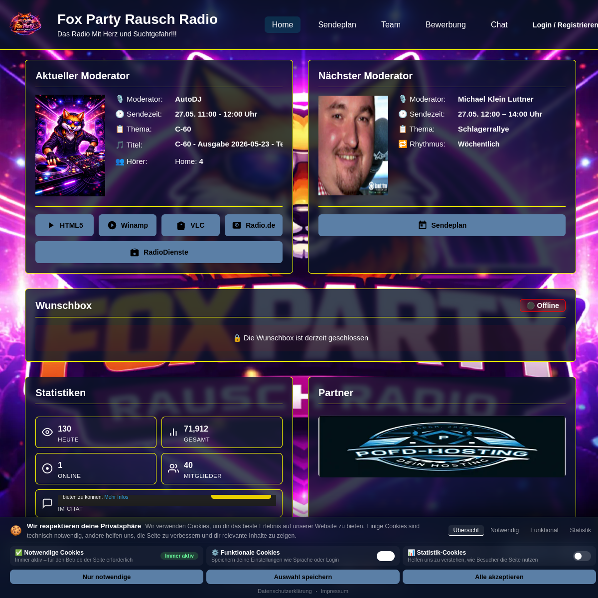 Screenshot der Website
