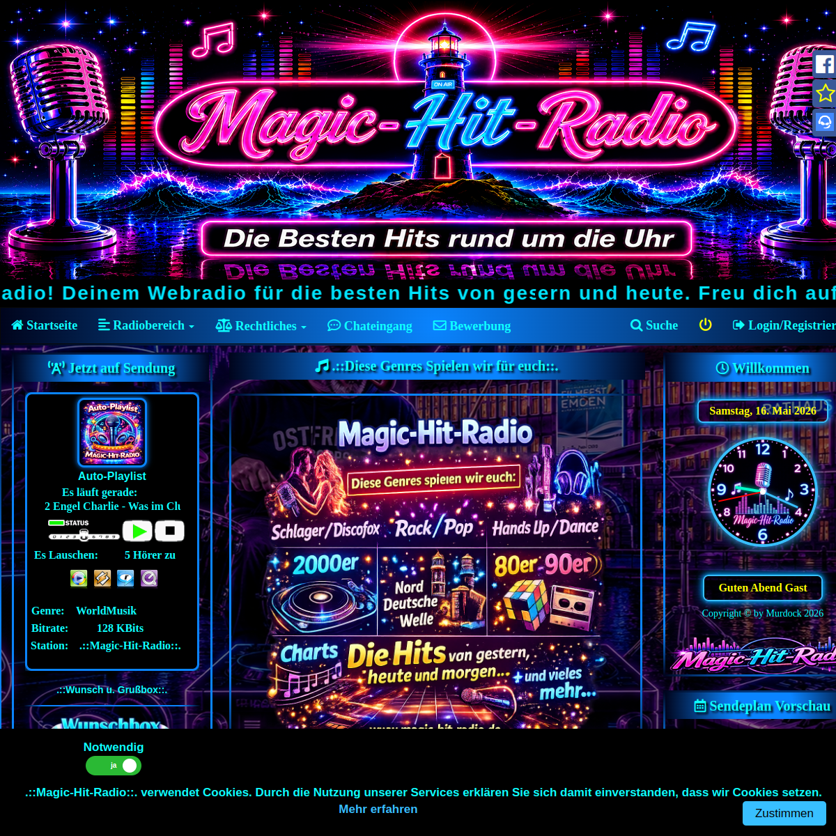 Screenshot der Website