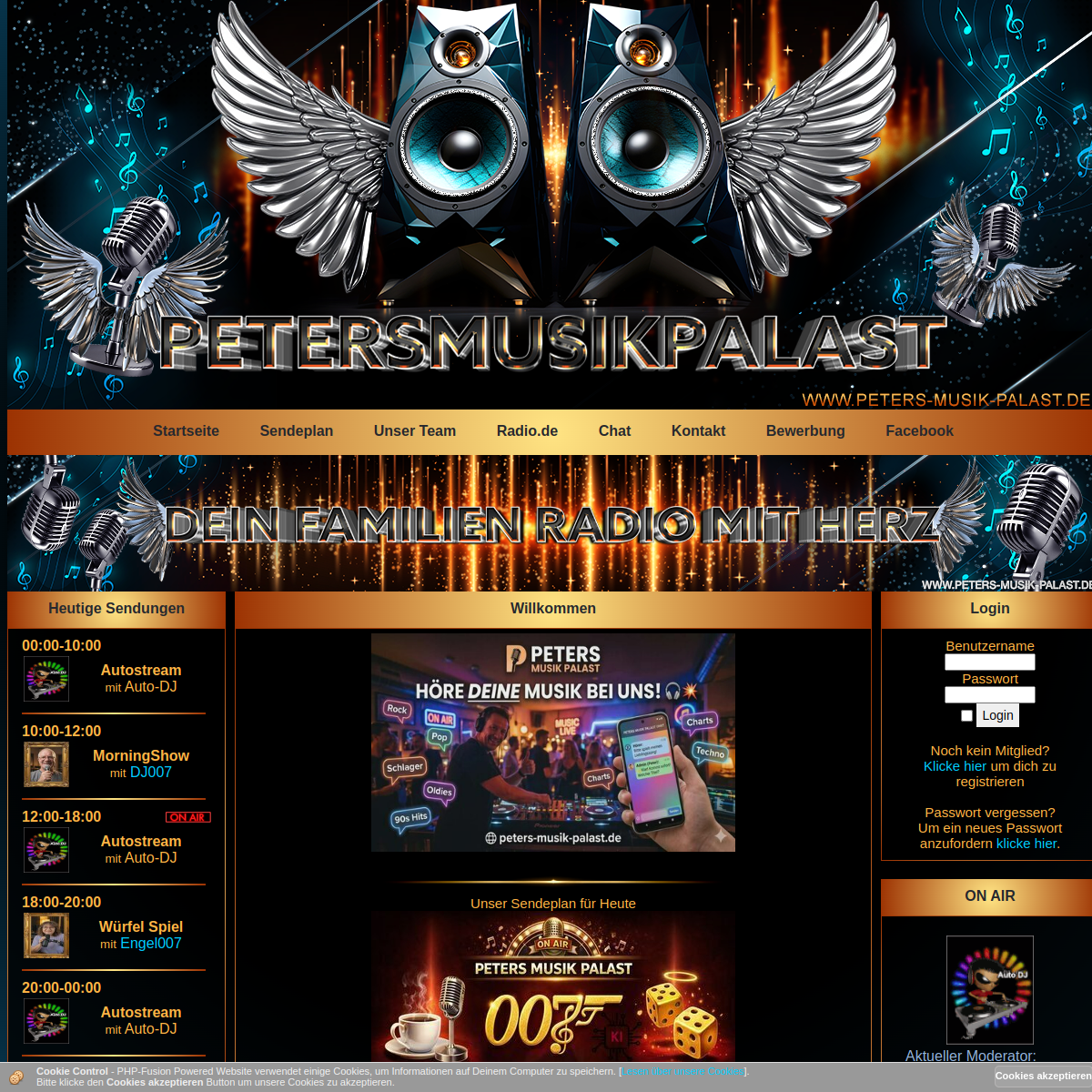 Screenshot der Website