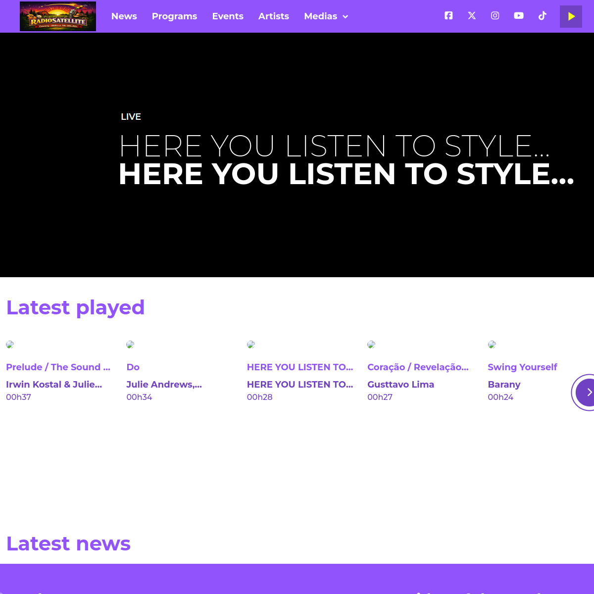 Screenshot der Website