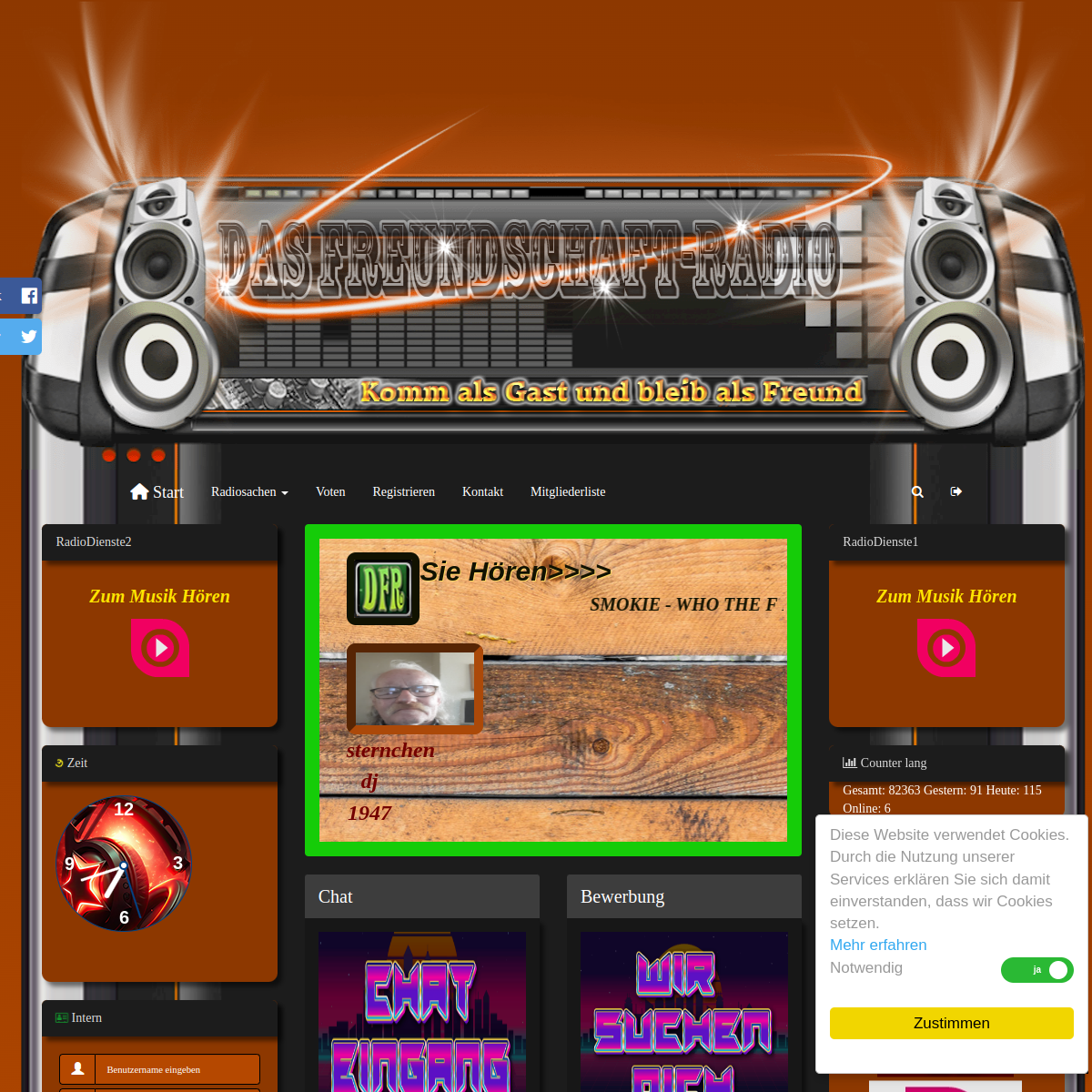 Screenshot der Website