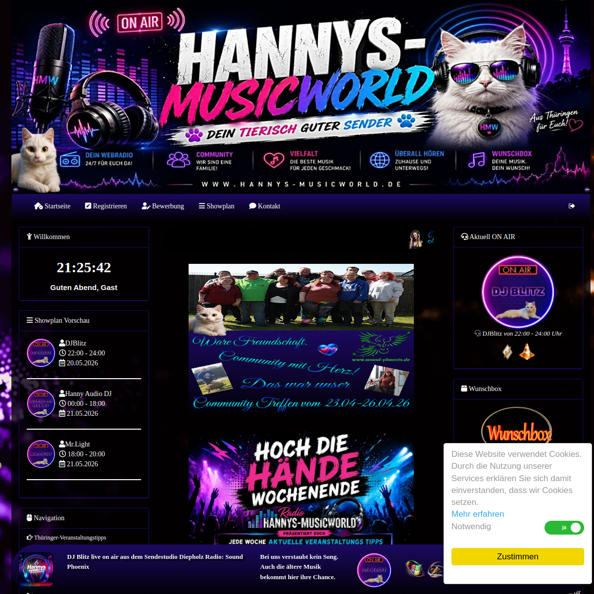 Screenshot der Website
