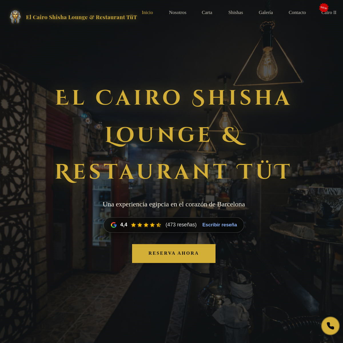 El Cairo – Web para Shisha Lounge & Restaurant