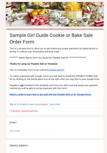 Girl Guides or Bake Sale Template