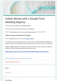 Wedding Registry Template