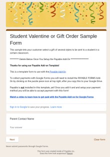 Student Valentine Order Form Template