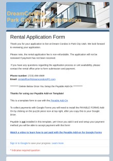 Rental Application Form Template