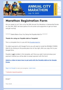 Marathon Registration Form Template