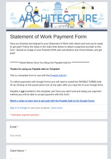 Statement of Work Deposit Form Template