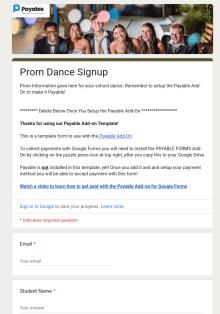 Prom Dance Signup Form Template