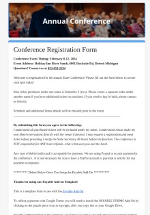 Conference Registration Form Template