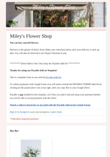 Flower Shop Order Form Template