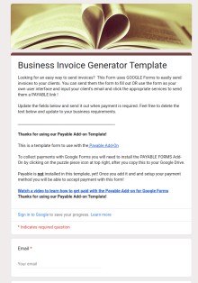 Business Invoice Generator Template Template