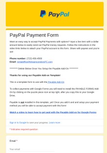 PayPal Payment Form Template Template