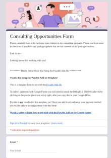 Consulting Opportunities Form Template