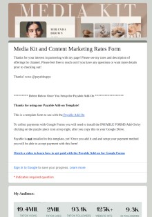 Media Kit & Content Marketing Form Template