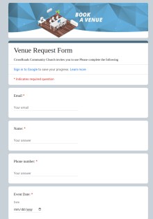 Venue Booking Form Template