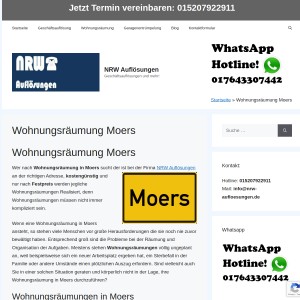 Wohnungsräumung Moers – NRW Auflösungen