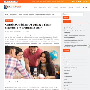 Complete Guidelines On Writing a Thesis Statement For a Persuasive Essay – Bes