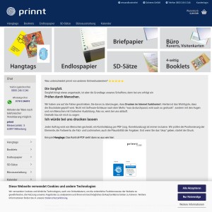 prinnt.de - Endlospapier und SD-Sätze online kalkulieren und bestellen