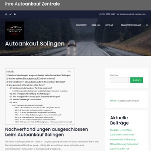 Autoankauf Solingen - Schnell und unkompliziert mit Autoankauf Zentrale