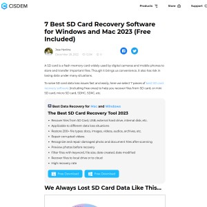 7 Beste SD-kaart herstelsoftware voor Windows en Mac 2018 (gratis inbegrepen)