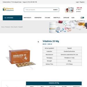 Vidalista 20 Mg | Excellent Weekend Pill | 40%OFF | Reviews