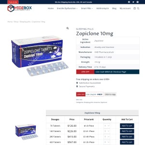 Zopiclone10 mg UK Online Medicine - Medzbox Pharmacy