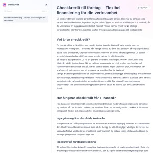 Hur fungerar checkkredit från Financed?