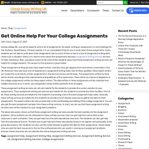 Get Help in Online Assignments of Your College - Blog Cheap Essay Writing UK