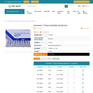 Buy Imovane 7.5mg - Cheaptrustedpharmacy