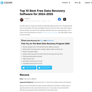 Top 10 Best Free Data Recovery Software Of 2017