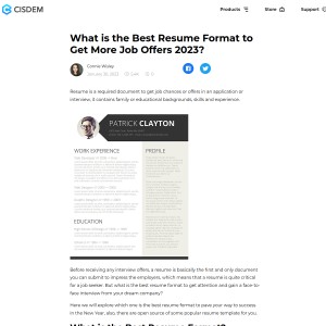 What is the Best Resume Format to Get More Job Offers 2018?
