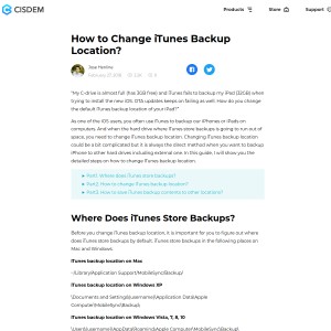 How to Change iTunes Backup Location?