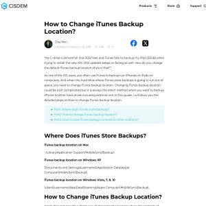 How to Change iTunes Backup Location?