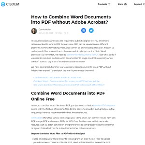 How to Combine Word Documents into PDF without Adobe Acrobat?