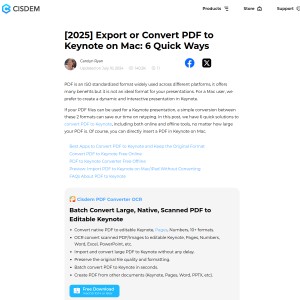 How to Convert PDF to Keynote on Mac (Free Solution Included)
