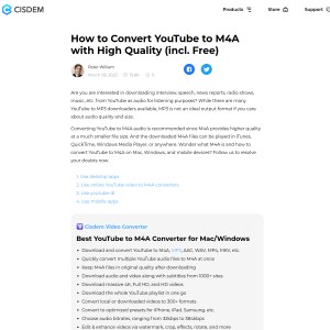 How to Convert YouTube to M4A on Mac and Windows?