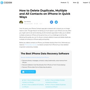 How to Delete Duplicate, Multiple and All Contacts on iPhone in Quick Ways
